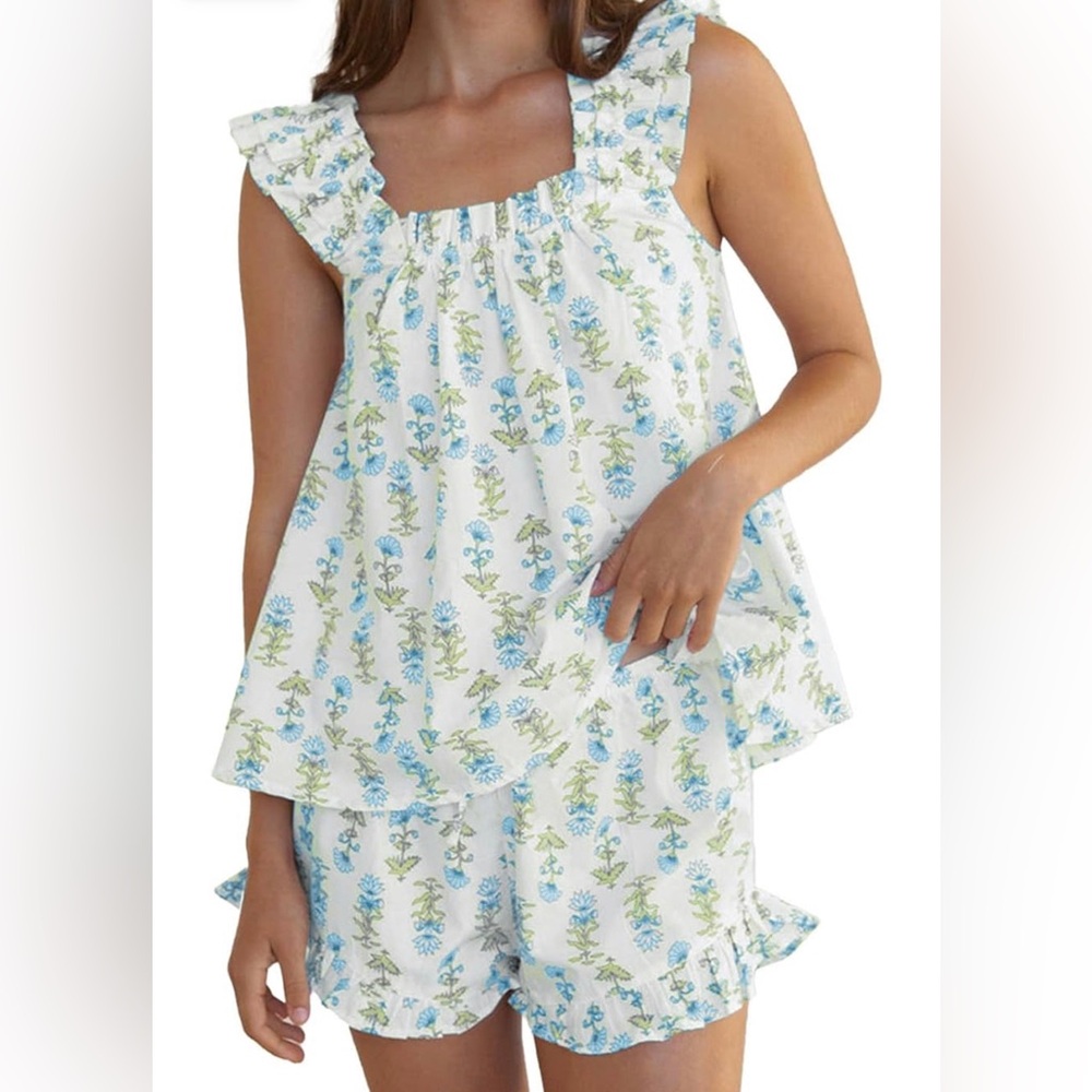 Women’s Ruffle Floral Print Set- M